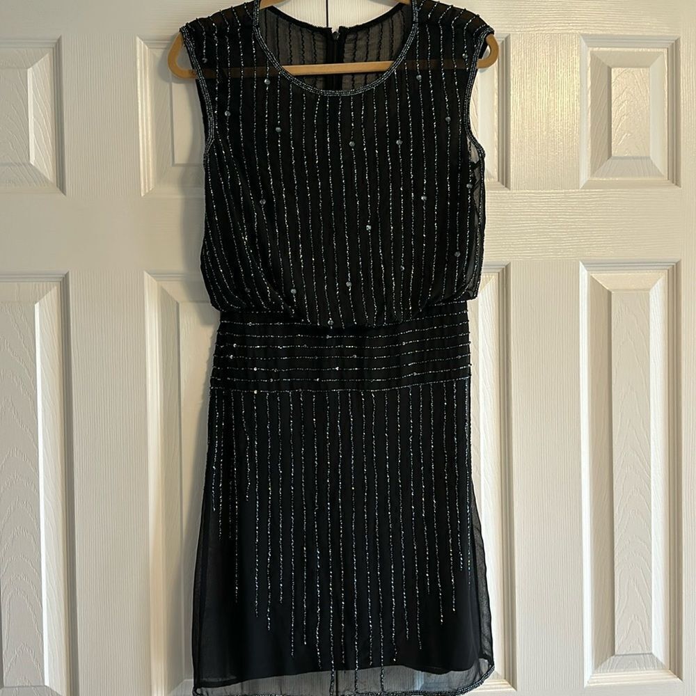 Adrianna Papell Women’s Black with Beading Cocktail Dress - Size 4